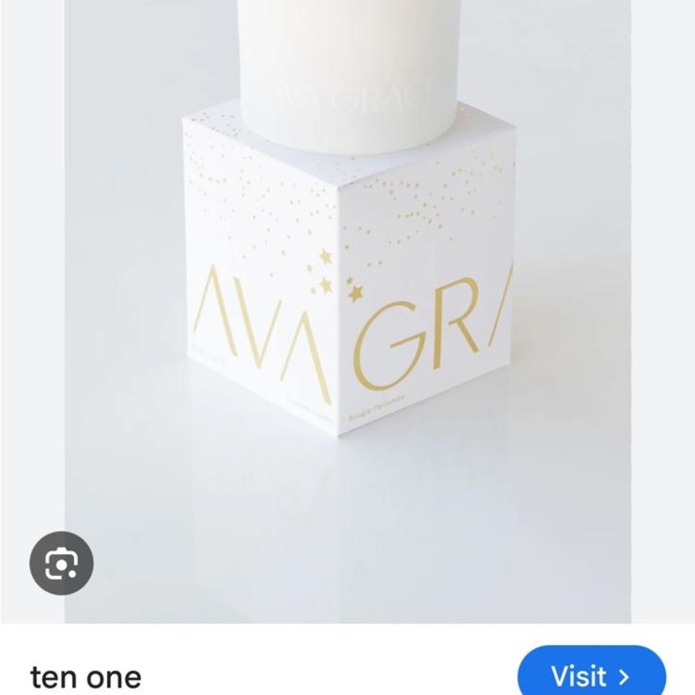 Ava & Grace White and Gold Candle